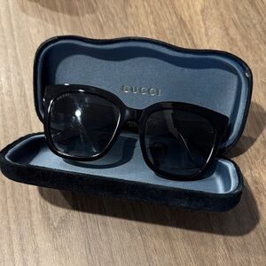 Gucci Glossy Black Oversized Square Sunglasses